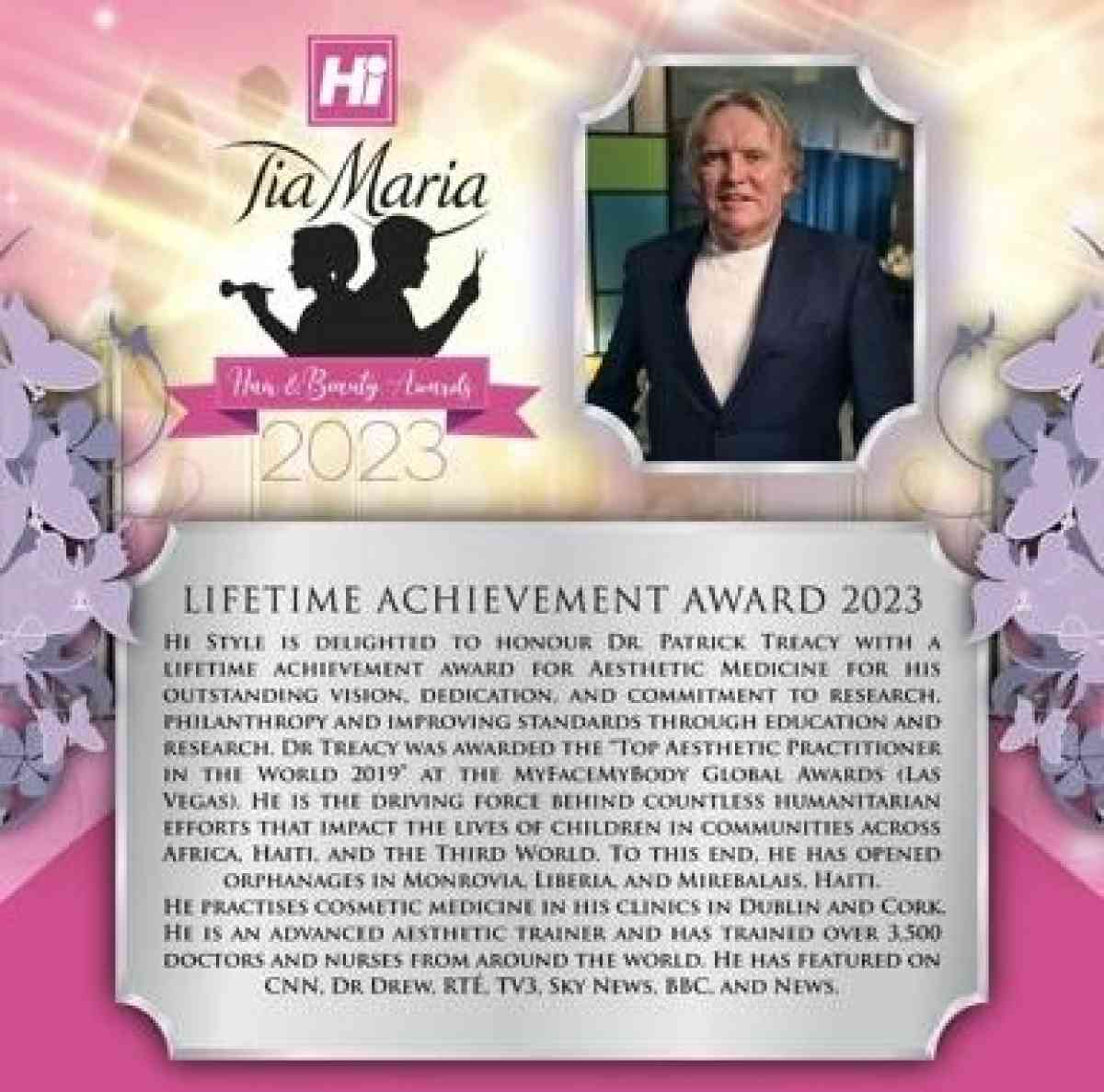 Dr Patrick Treacy got awarded Lifetime Achievement Award 2023