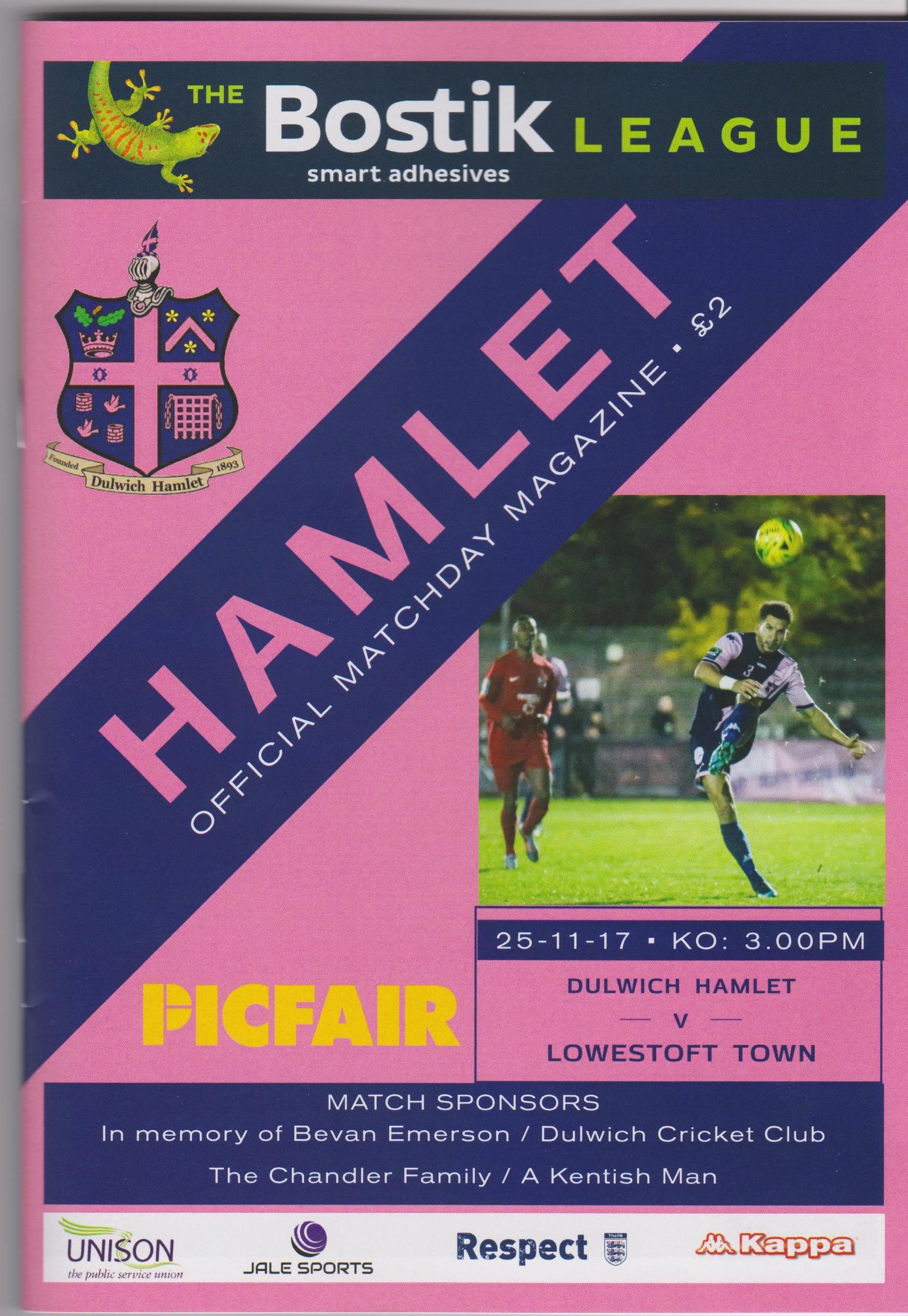 ‘Spain, Guard My Bones’ gets featured in Dulwich Hamlet FC match magazine